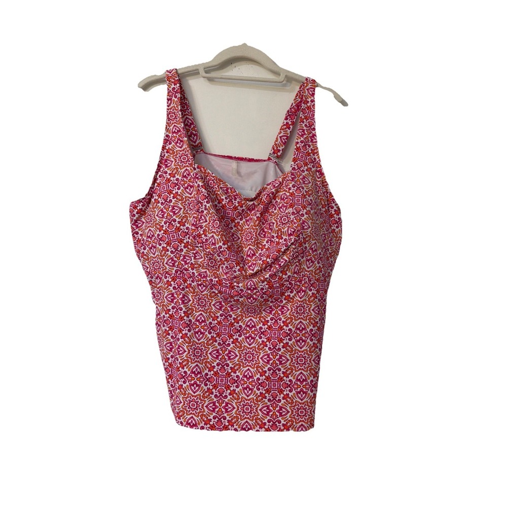 Lands End Size 20W Pink Underwired Tankini Top Bathing Suit Top Swimming